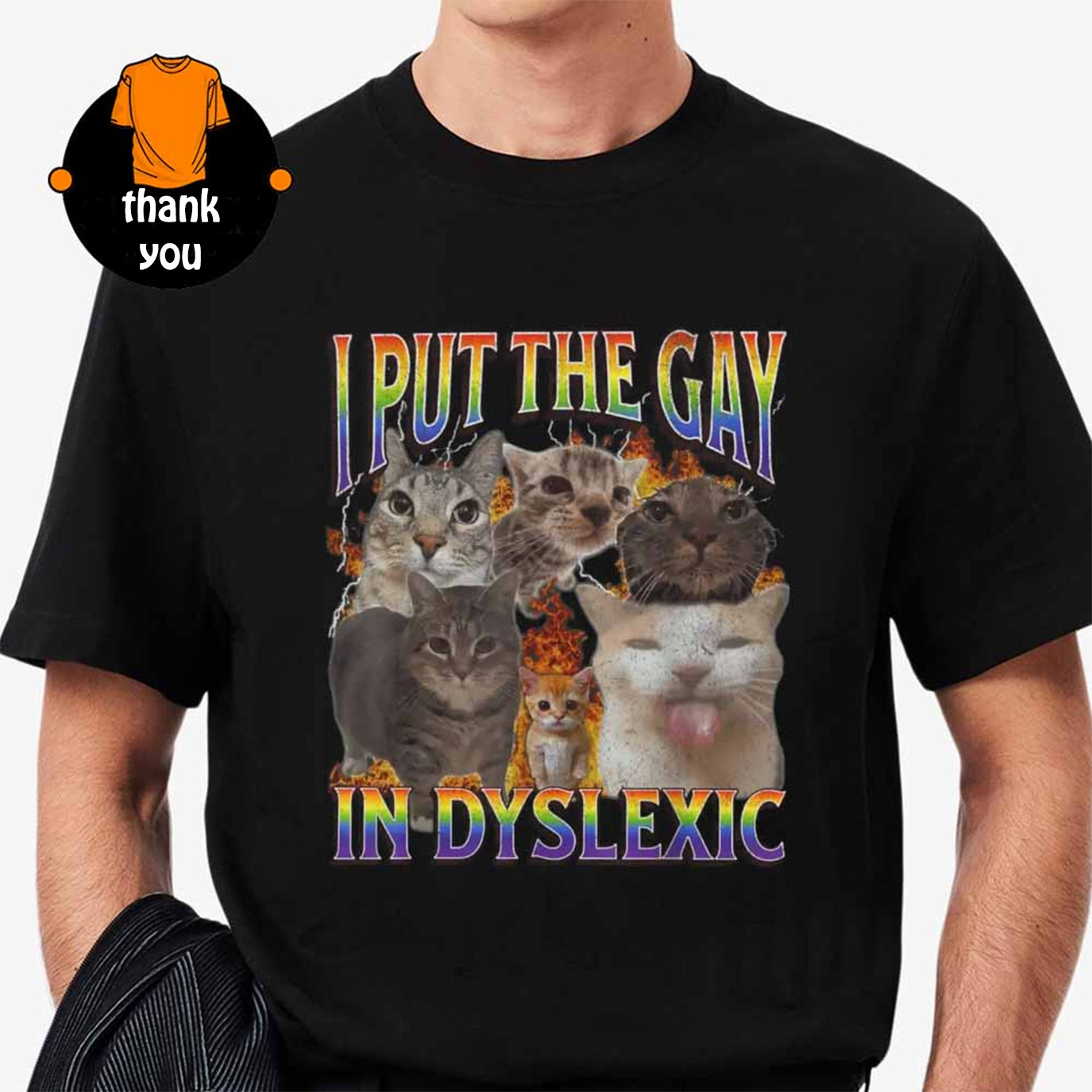 I Put The Gay In Dyslexic Megan Skiendiel KATSEYE Wearing Cat Meme T-Shirt gallery