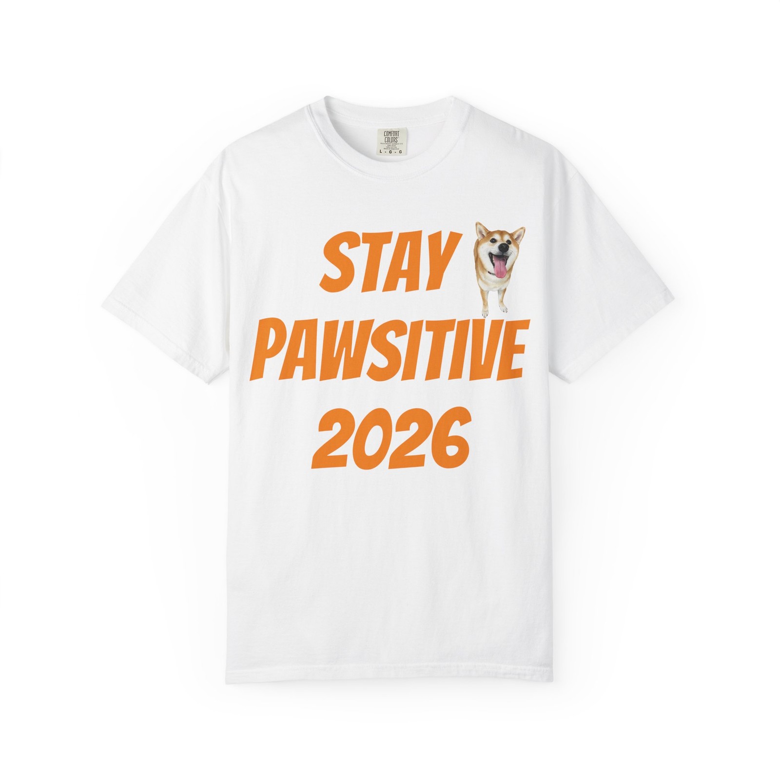 Stay Pawsitive Shiba Inu 2026 T-Shirt | Dog Illustration