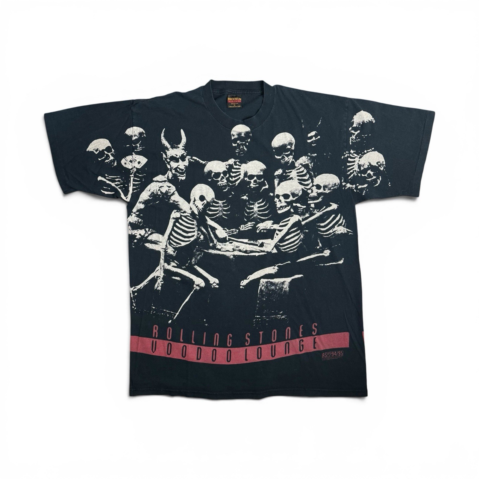 Rolling Stones 1994 Voodoo Lounge Skeleton AOP T-Shirt Black XL Vintage gallery