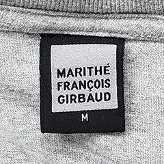 Marithe Francois Girbaud T-shirt Mens Medium Gray Spellout Logo Long Sleeve