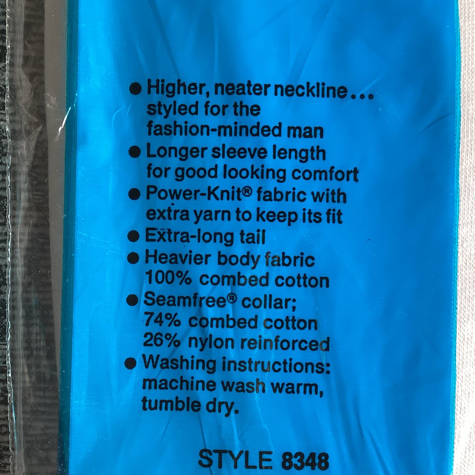 Vtg 1972 Jockey Life Bosun High Neck T-Shirt NOS Deadstock 70s Blank White Tee gallery