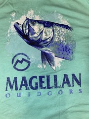 Magellan Outdoors Bass River Fish Tee Beach Green Tee Mens Size 2XL XXL Shirt