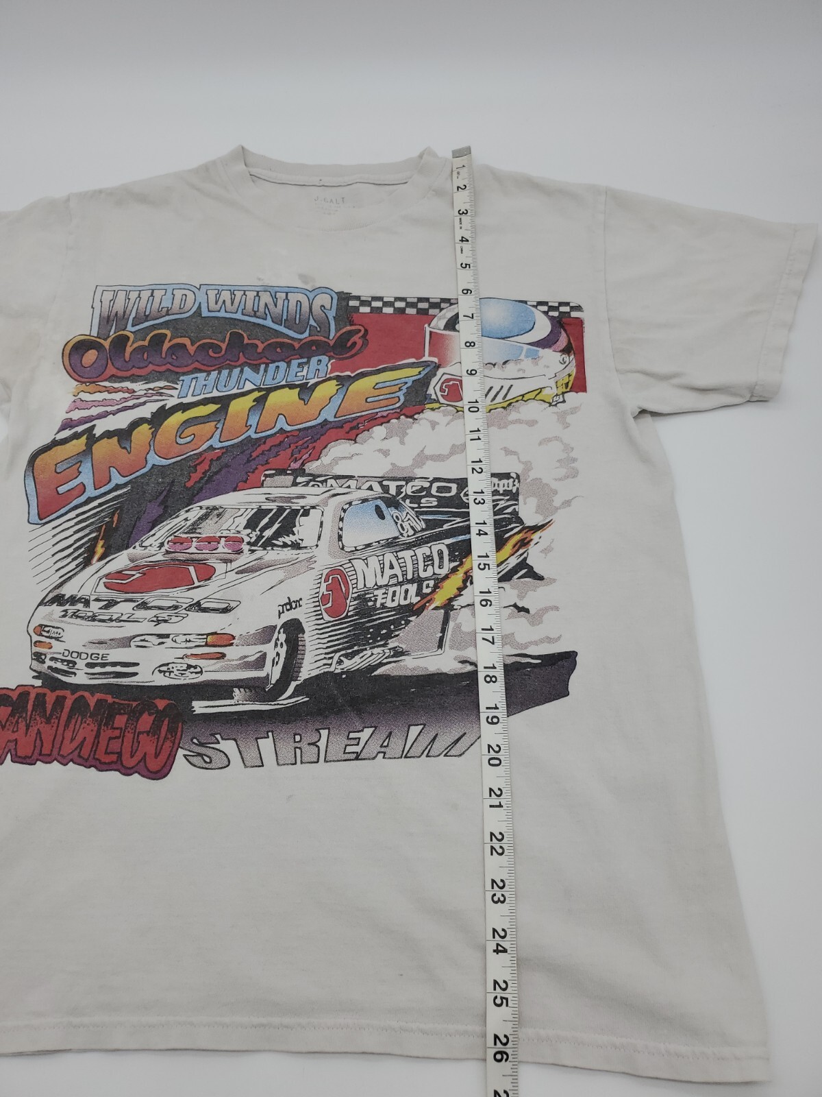 J GALT USA STREAM RACING T-SHIRT Men Small White Graphic Print..#14772 gallery