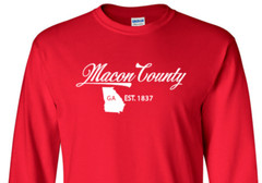 Macon County Georgia State T-Shirt Long Sleeve Graphic Tees Unisex Apparel