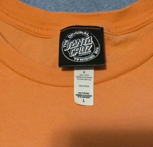 Santa Cruz Skateboards The Original Logo Graphic Tshirt Size Large Peach gallery