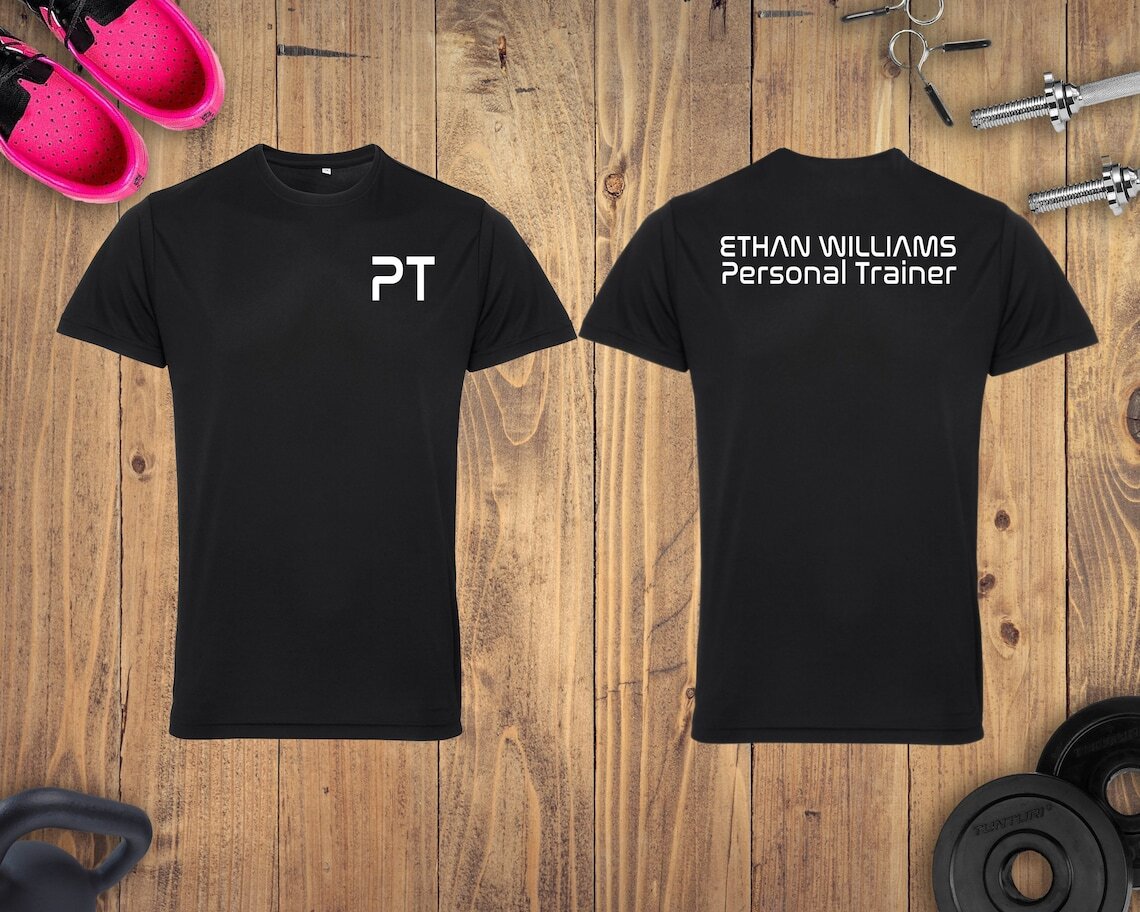 Mens Personalised Personal Trainer Soft & Comfy Short Sleeve Sports Top Gym Tee!