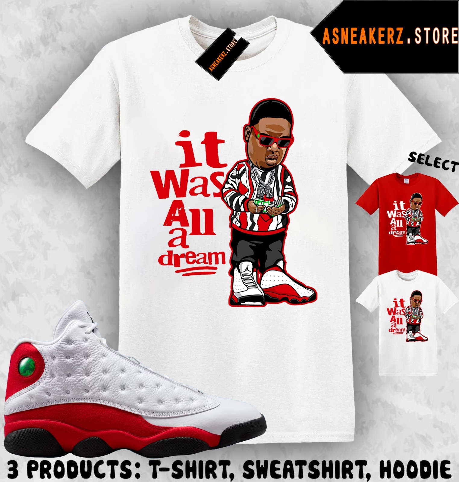 Tee Shirt Matching AJ 13 Chicago 2026 Match Sneaker Sneakerhead Biggie T-Shirt gallery