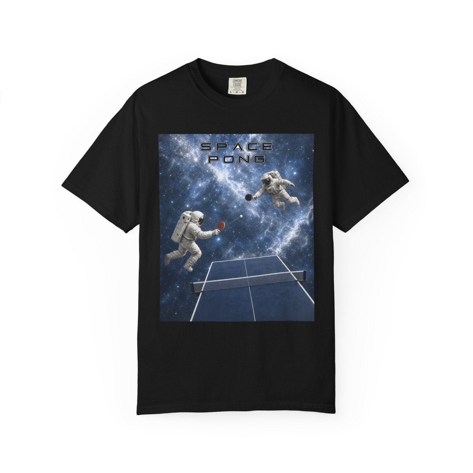 Space Ping Pong | Astronauts Playing Table Tennis Unisex Garment-Dyed T-shirt gallery