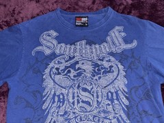 VTG Y2K South Pole-Bedazzled-Shiny Graphic Shirt-L(FIT M/S)Affliction/Tap Out