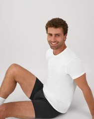 Hanes 2135P6 Mens White Crew Neck Undershirts Tagless Small 6 Pack