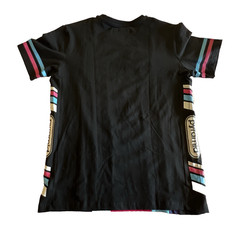 Black Pyramid Mens Size M Color Block Jersey 3D Logo Short Sleeve Spell Out
