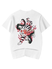 Niepce Men’s Monkey Fiery War Graphic Tee Japanese Streetwear T-Shirt