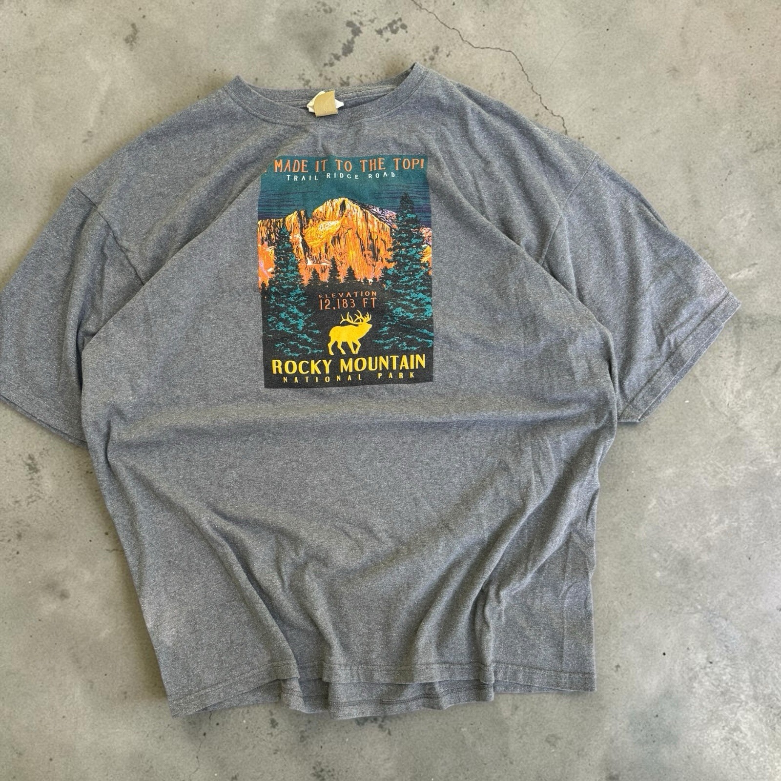 Men’s 90s Vintage Eco Mountain Rocky Mountain National Park Trail Ridge Road 2XL