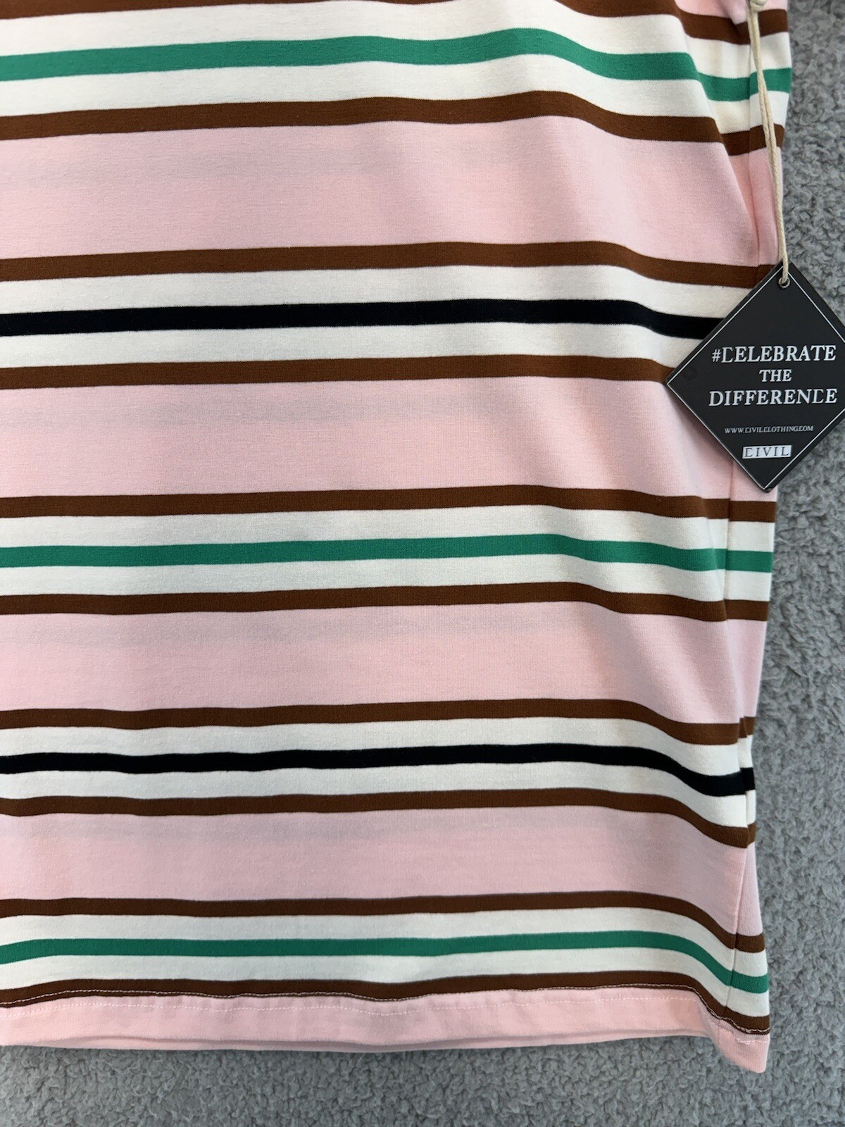 Civil Regime Striped T-Shirt Pink Men’s Sz M Trendy Crew Neck Streetwear New gallery