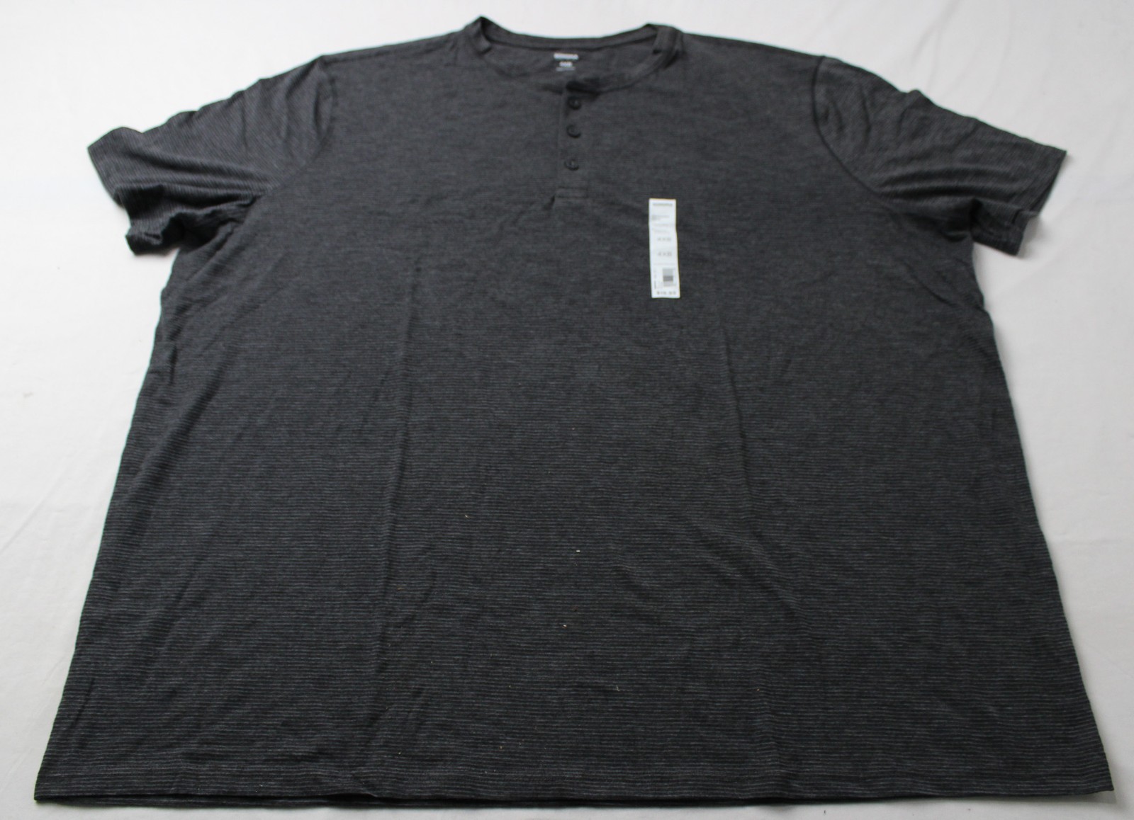 Sonoma Men’s Short Sleeve Striped Henley T-Shirt BL1 Black Stripe Size 4XB