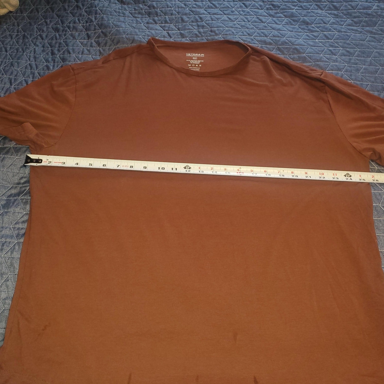Netdraw Men's Curved Hem Bamboo Blend T-Shirt in Brown Size XXL UPF 50 gallery