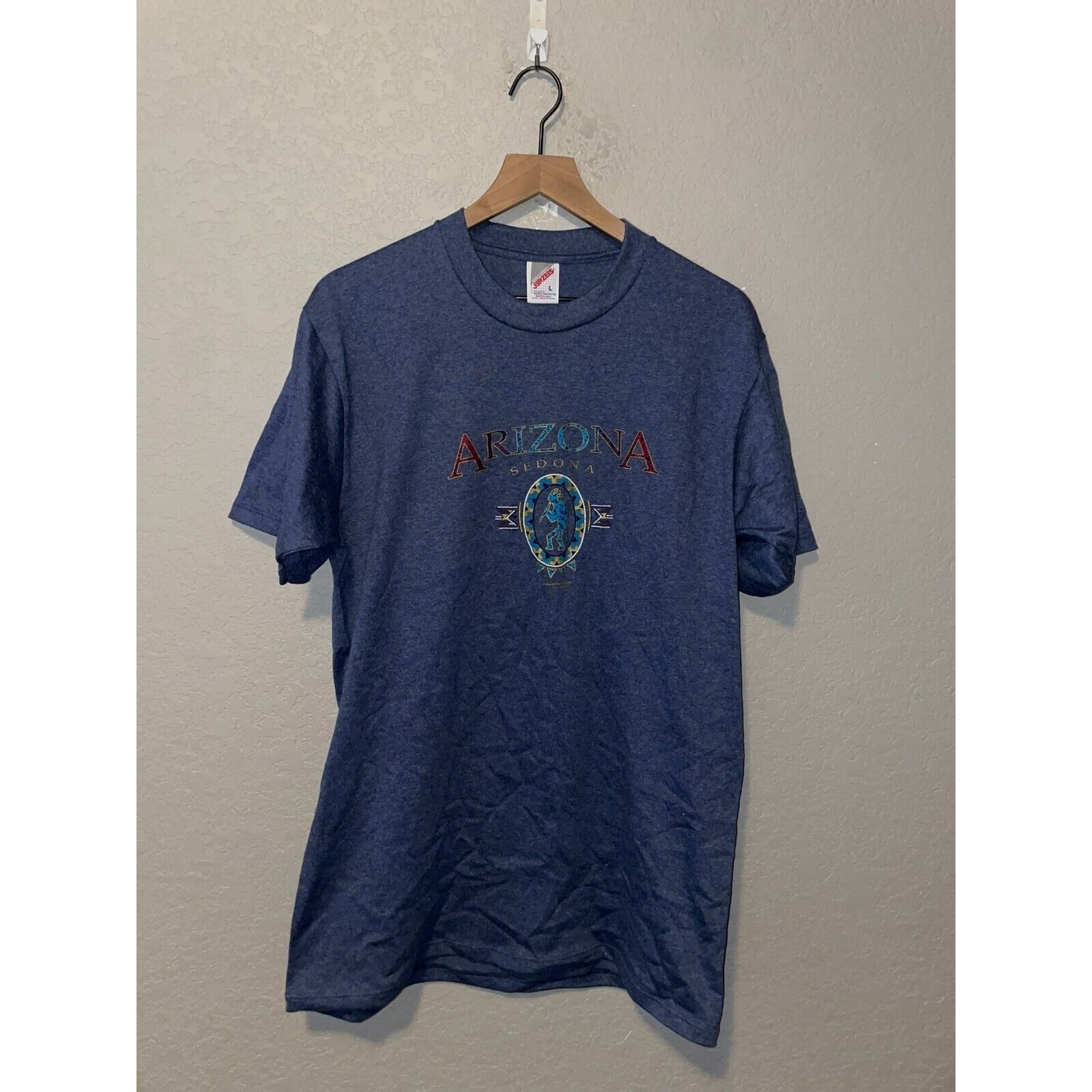 Vintage Sedona Shirt Blue AZ Arizona Native Graphic Tee USA Made 90s VTG Large