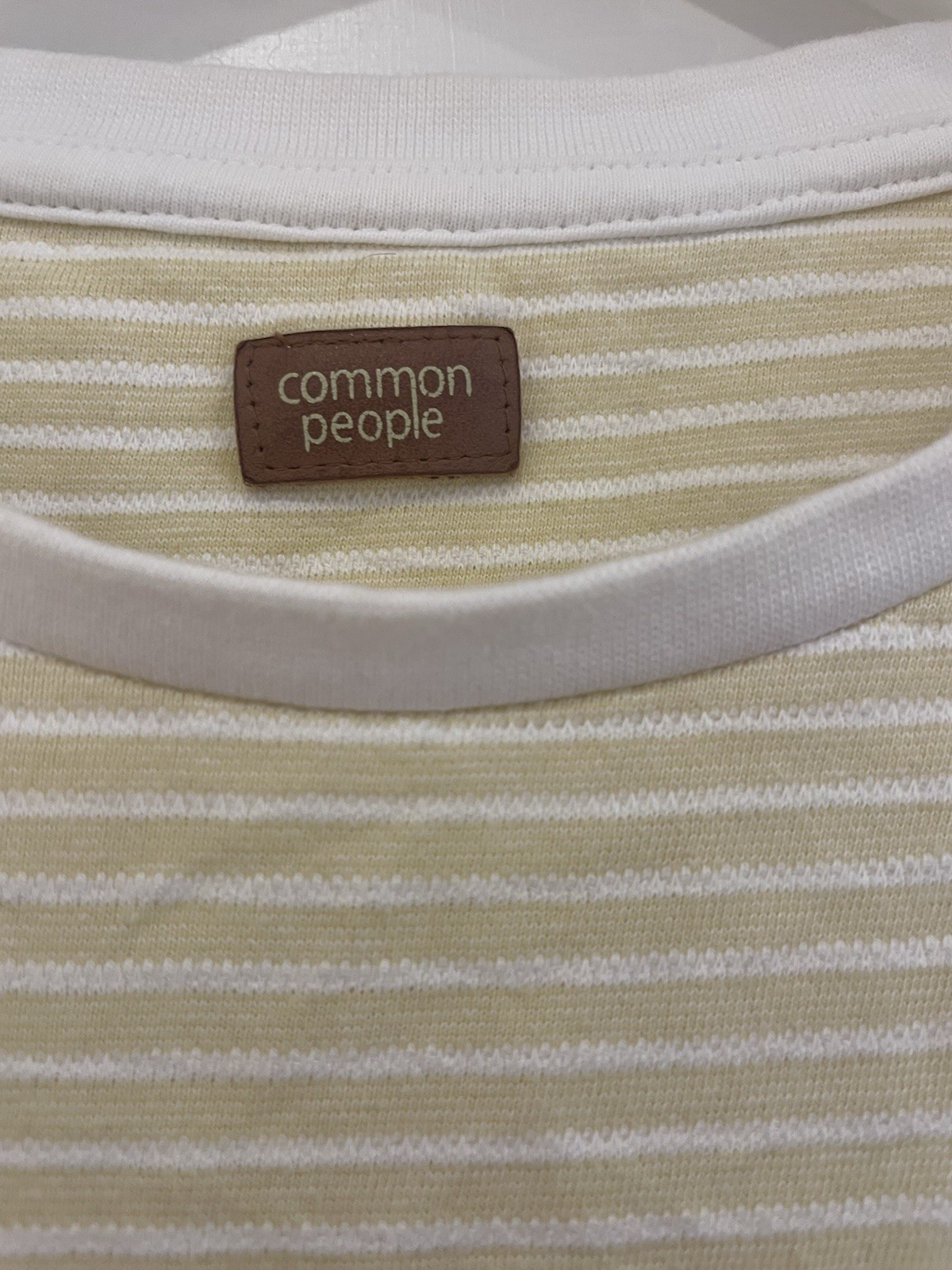Common People Yellow White Stripe T-Shirt / Tee - Size M - Textured gallery
