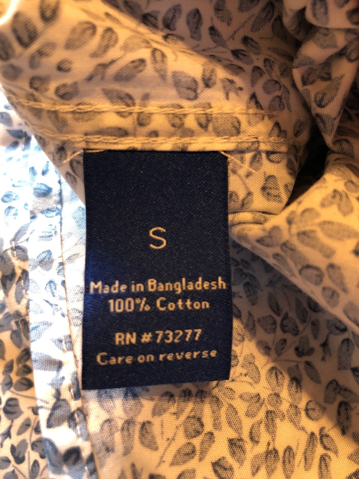 APT.9 MENS Button Up Shirt Blue Leaf 🍃 Small Retail $40 (s-blk-14-31) gallery