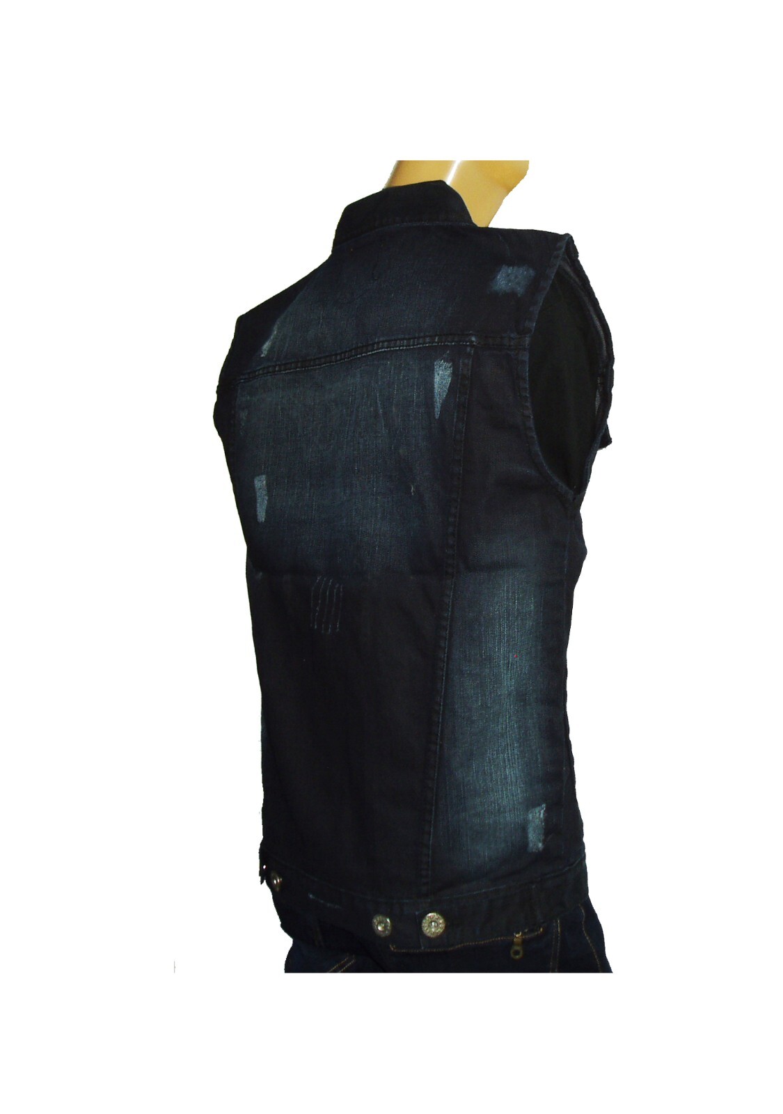 MENS BIKER DENIM VEST (DIRECT MANUFACTURER TO YOU) + FREE SHIPPING gallery