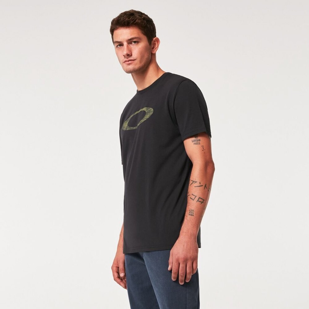 Oakley O-Bold Ellipse Tee Short Sleeve T-Shirt Black/Brush Tiger Green Large New gallery