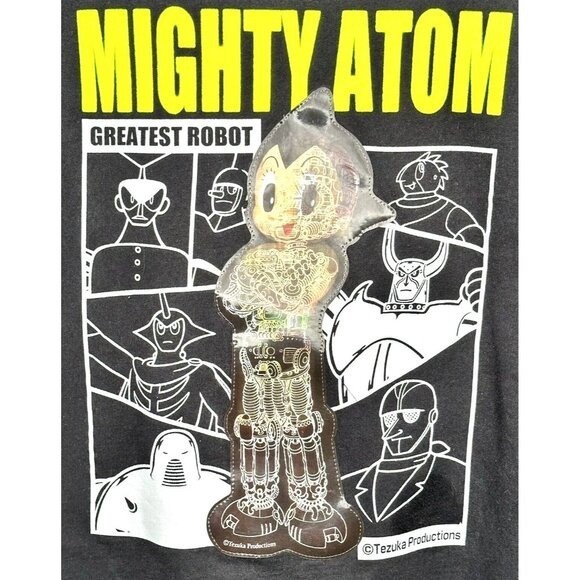 Tezuka Astro Boy Mighty Atom Sweatshirt Mens L Black Anime Graphic Hologram gallery
