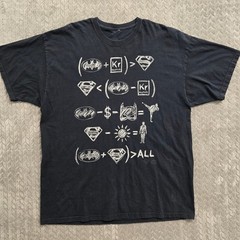 DC Comics Batman Superman Kryptonite Hero Math Equations Graphic T Shirt 2XL