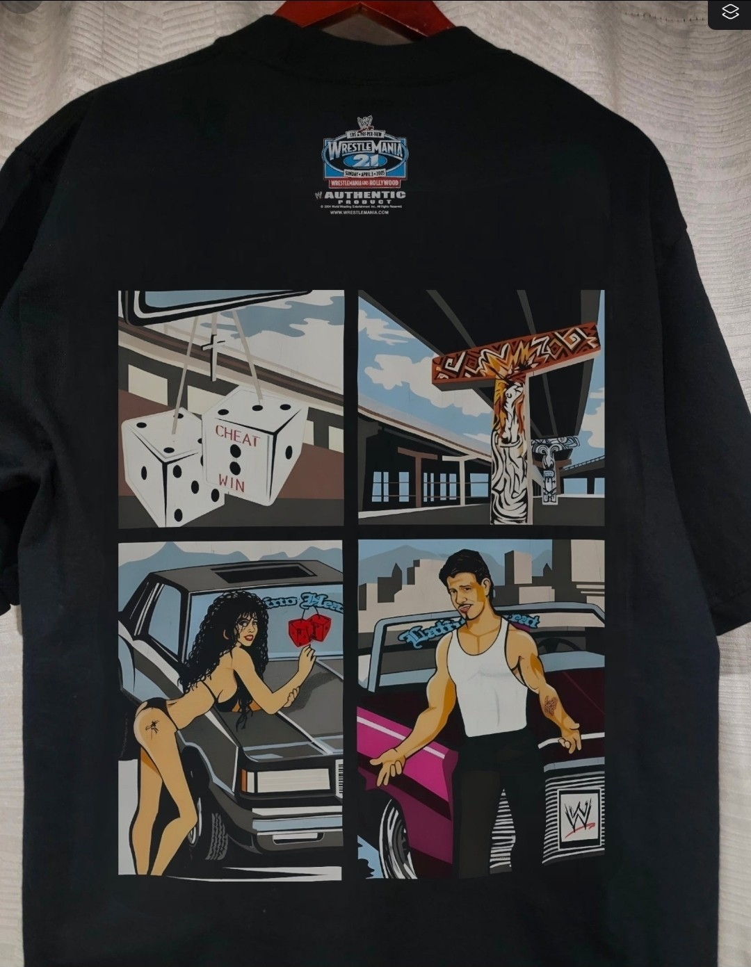 EDDIE GUERRERO GTA ON A SHAKA SUPERMAX HEAVYWEIGHT GARMET DYED T SHIRT gallery