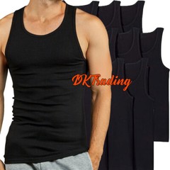 6 Pack Men’s Black Tank Top 100% Cotton A-Shirt Sleeveless Lightweight S-3XL
