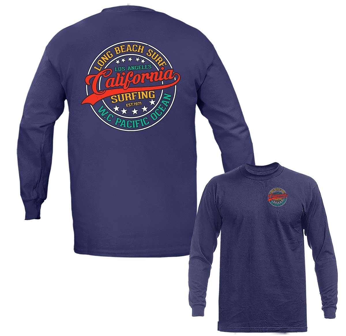 Long Beach California Surf Surfing Long Sleeve
