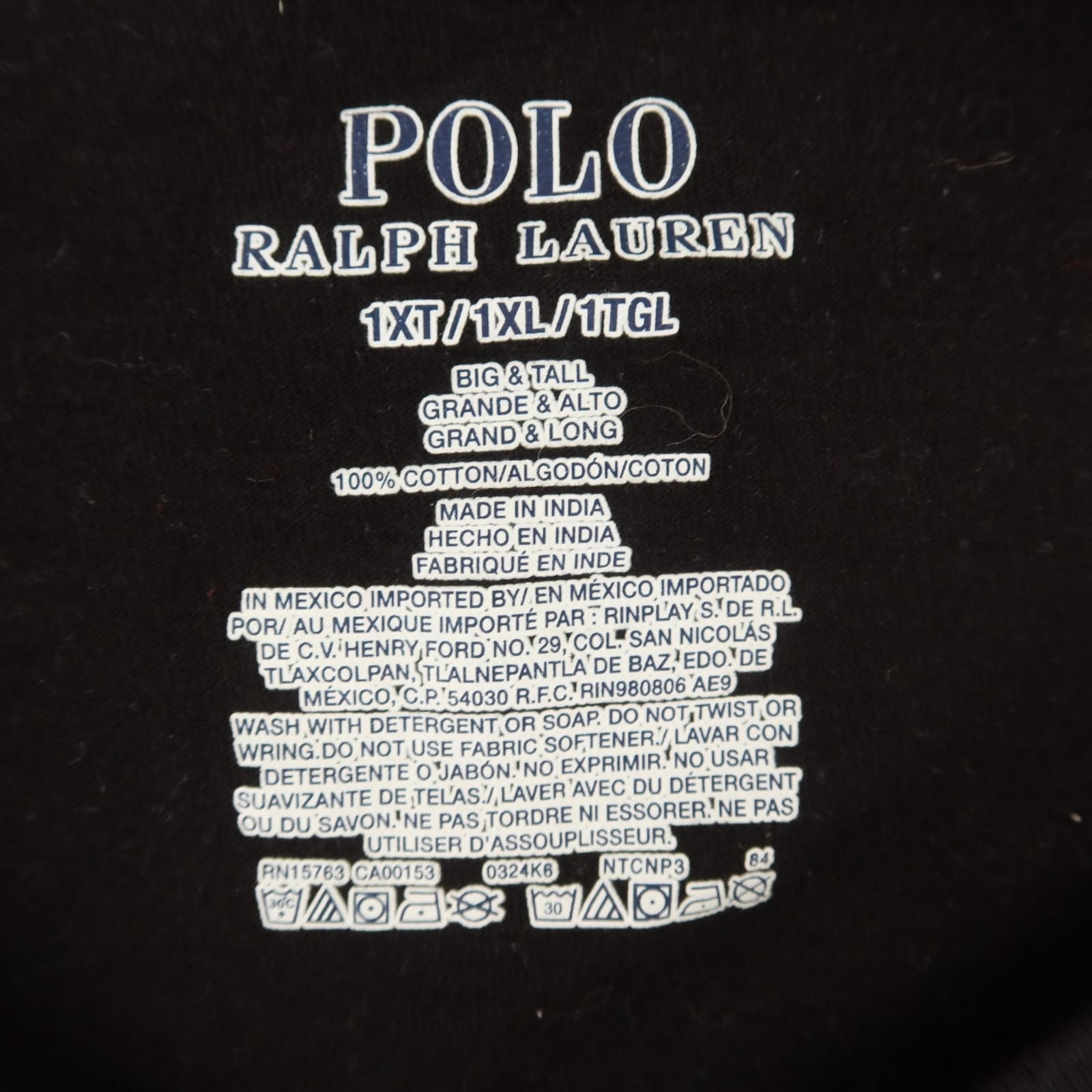 Polo Ralph Lauren Shirt Mens XLT XL Black 100% Cotton Big & Tall 1XL gallery