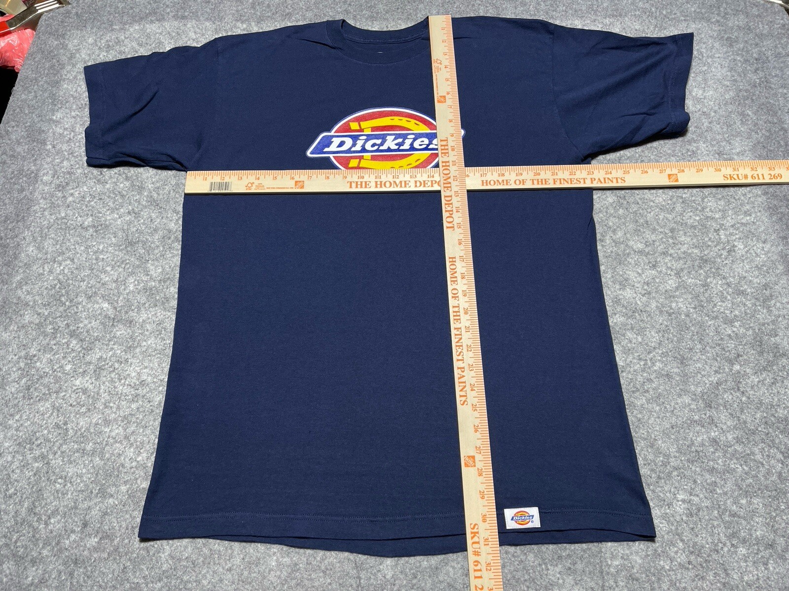 DICKIES Work Wear Logo Baggy Large Blue Shirt gallery