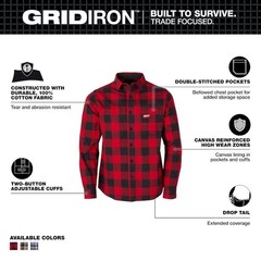 Milwaukee Men’s Large Red GRIDIRON Flannel Shirt