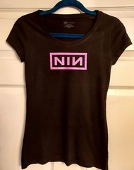 Nine inch nails crop top nine inch nails Womens Fitted Shirt Peel It Back Pink