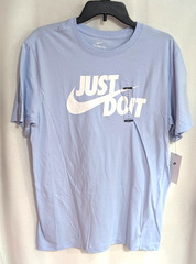 Nike Men’s Light Blue/White “Just Do It” Swoosh Logo T-Shirt (DX1989-548) M/L/XL
