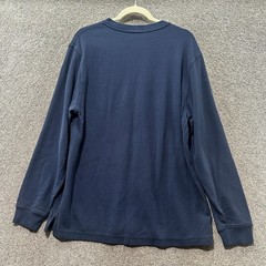 LL Bean Waffle Knit Thermal Long Sleeve Shirt Men M Traditional Fit Blue Casual