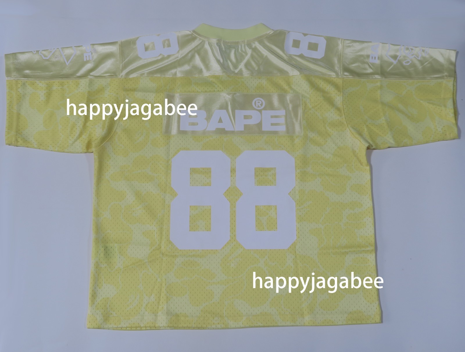 A BATHING APE Men's SOLID CAMO MULTI LOGO RELAXED FIT FOOTBALL JERSEY TEE rz gallery