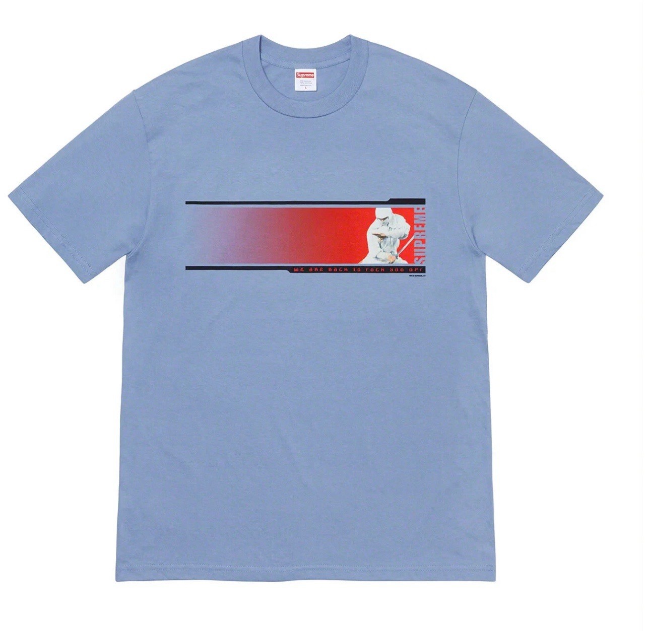 Supreme NWT We’re Back Tee Slate FW19 🔥 Size XL Blue BRAND NEW FACTORY SEALED gallery