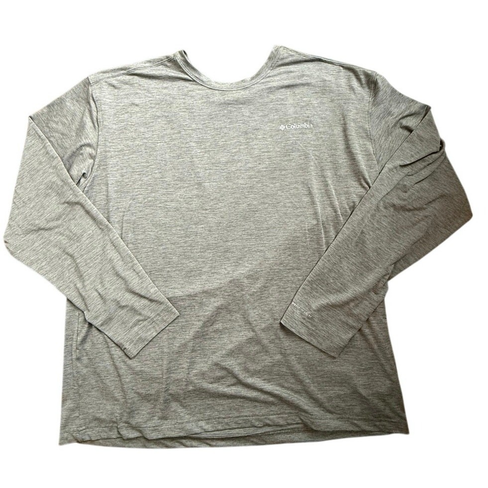 Columbia Men’s Heathered Gray Long Sleeve Shirt, Size XL, Thin/Lightweight