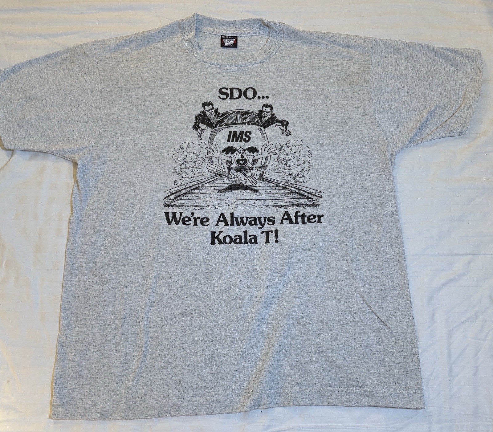 Vintage Koala T Tshirt XL Gray SS Single Stitch 90’s Cartoon Train gallery
