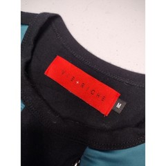 Vie Riche Paris Mens Multi-Panel Colorblock Zipper T-Shirt Black Teal Blue M