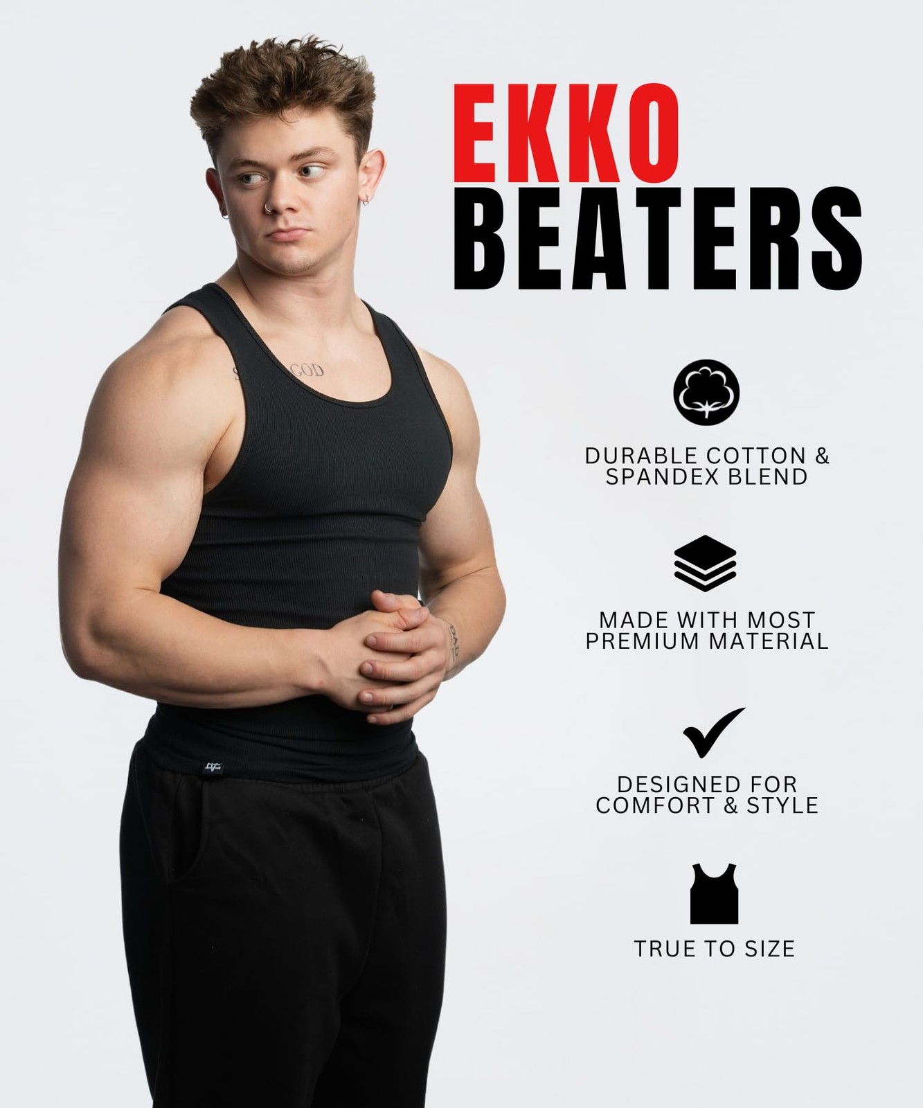 Ekkovision Beaters, Men's Tank Tops, Cotton Spandex Blend Tanks Tops for Men, gallery