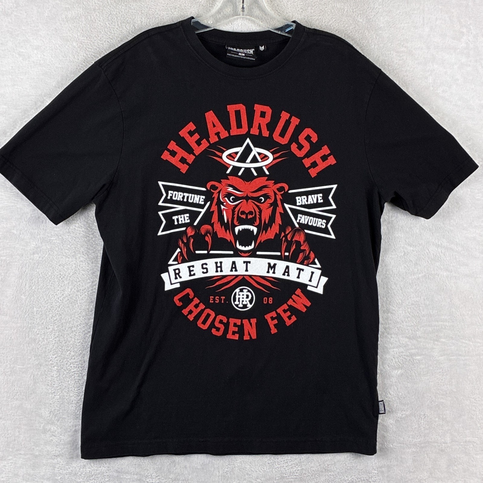 Headrush Tshirt Men M Black Rehat Mati Albanian Bear MMA UFC BJJ Jiu JItsu Rogan