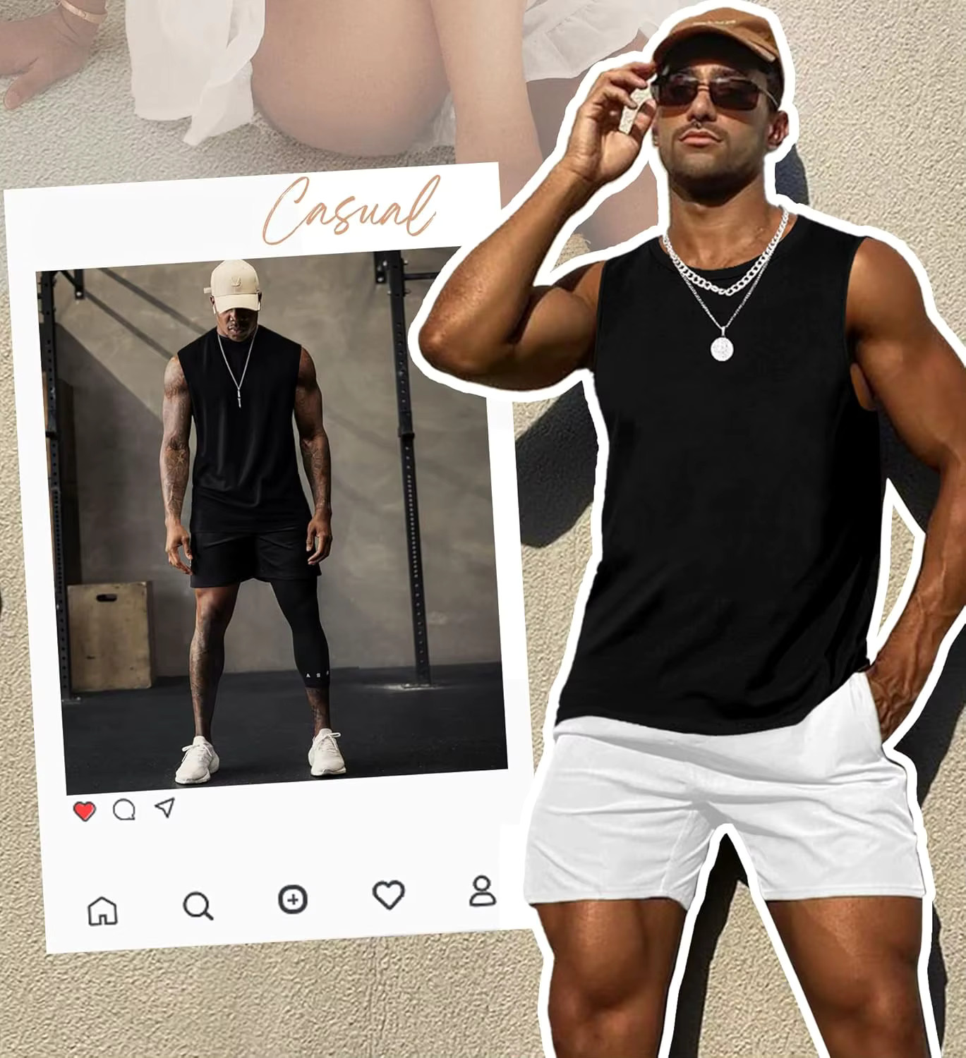 Mens Tank Tops Workout Sleeveless Shirts Quick Dry Polyester Summer T-Shirts Tee gallery