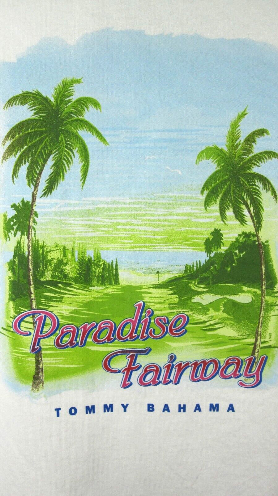 Tommy Bahama Shirt Men's M White Paradise Fairway Tee Logo on Front Golf Casual gallery