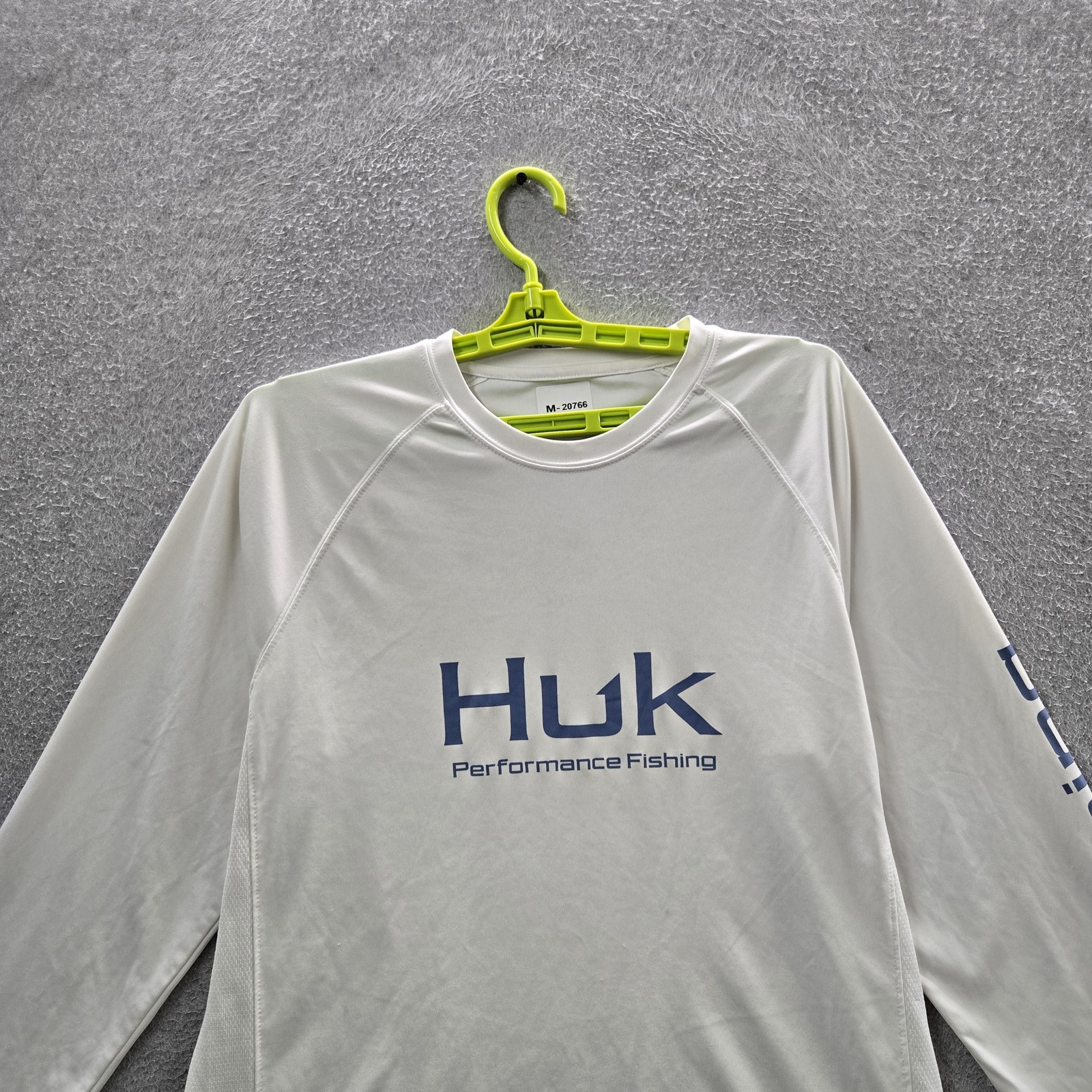 Huk Men Shirt M White Logo Text Activewear Long Sleeve gallery