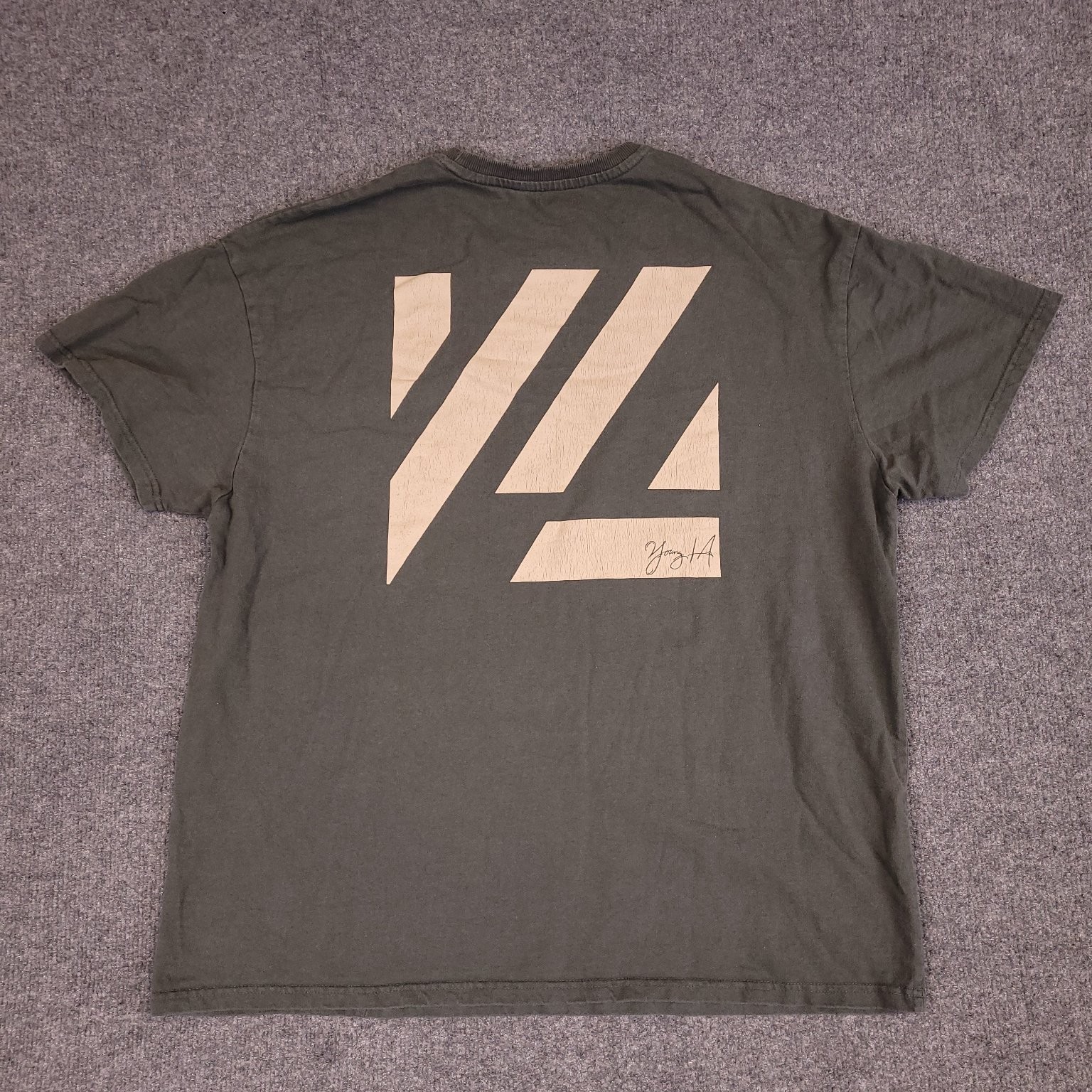 YoungLA T Shirt Mens Large Gray Graphic Logo Cotton Crew Neck Short Sleeve Tee gallery