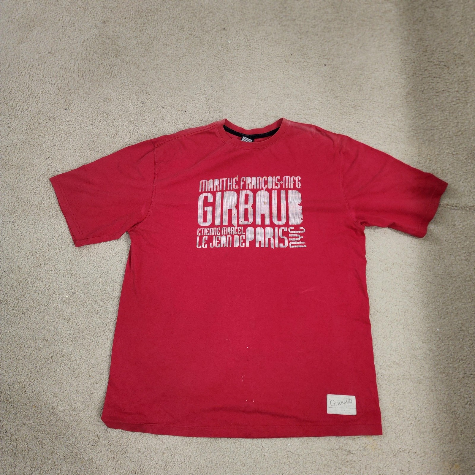 Marithe Francois Girbaud Shirt Mens XL Red Graphic Paris NYC Streetwear Tee gallery