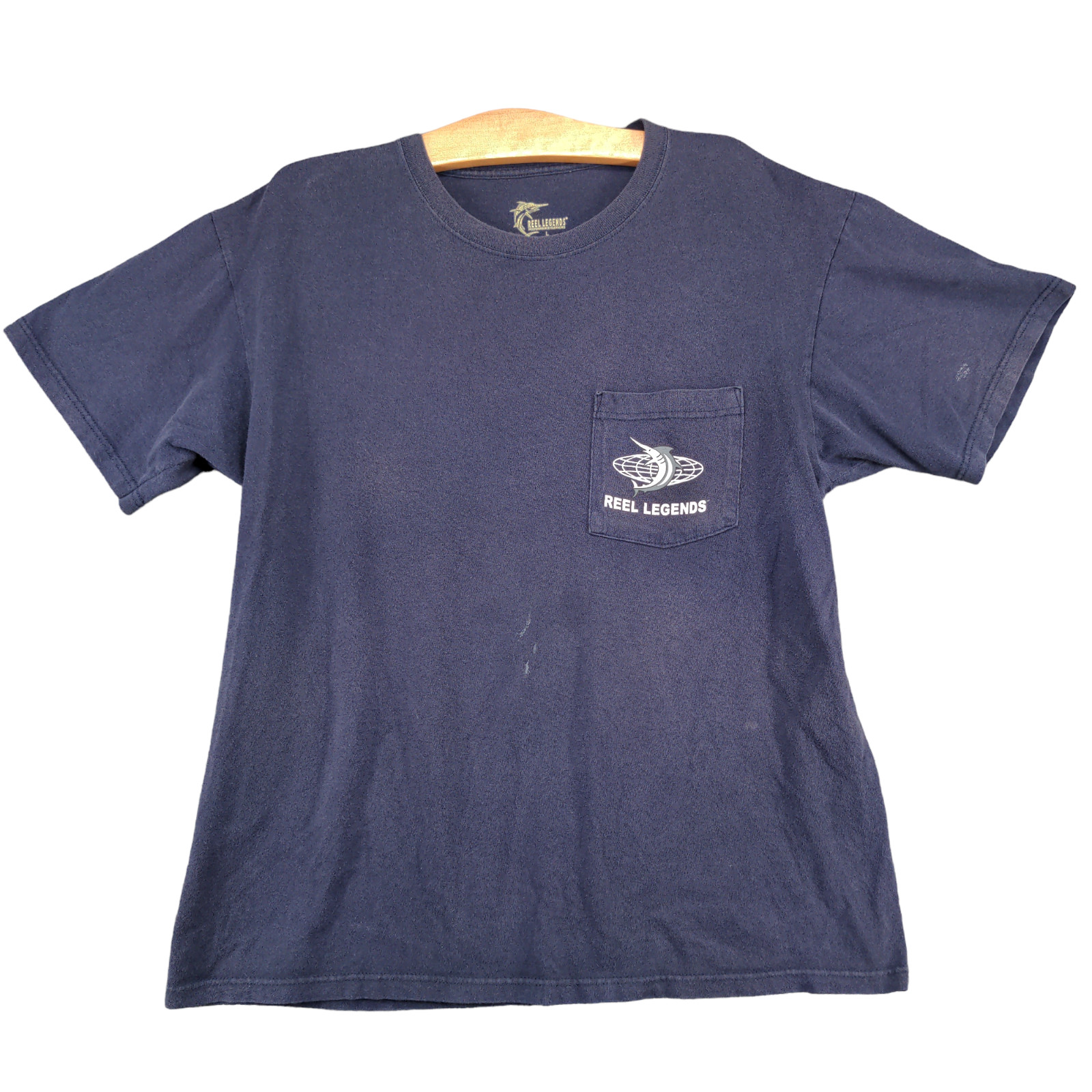 Reel Legends Men’s T-Shirt Blue Large Short Sleeve Crew Neck Preshrunk Cotton