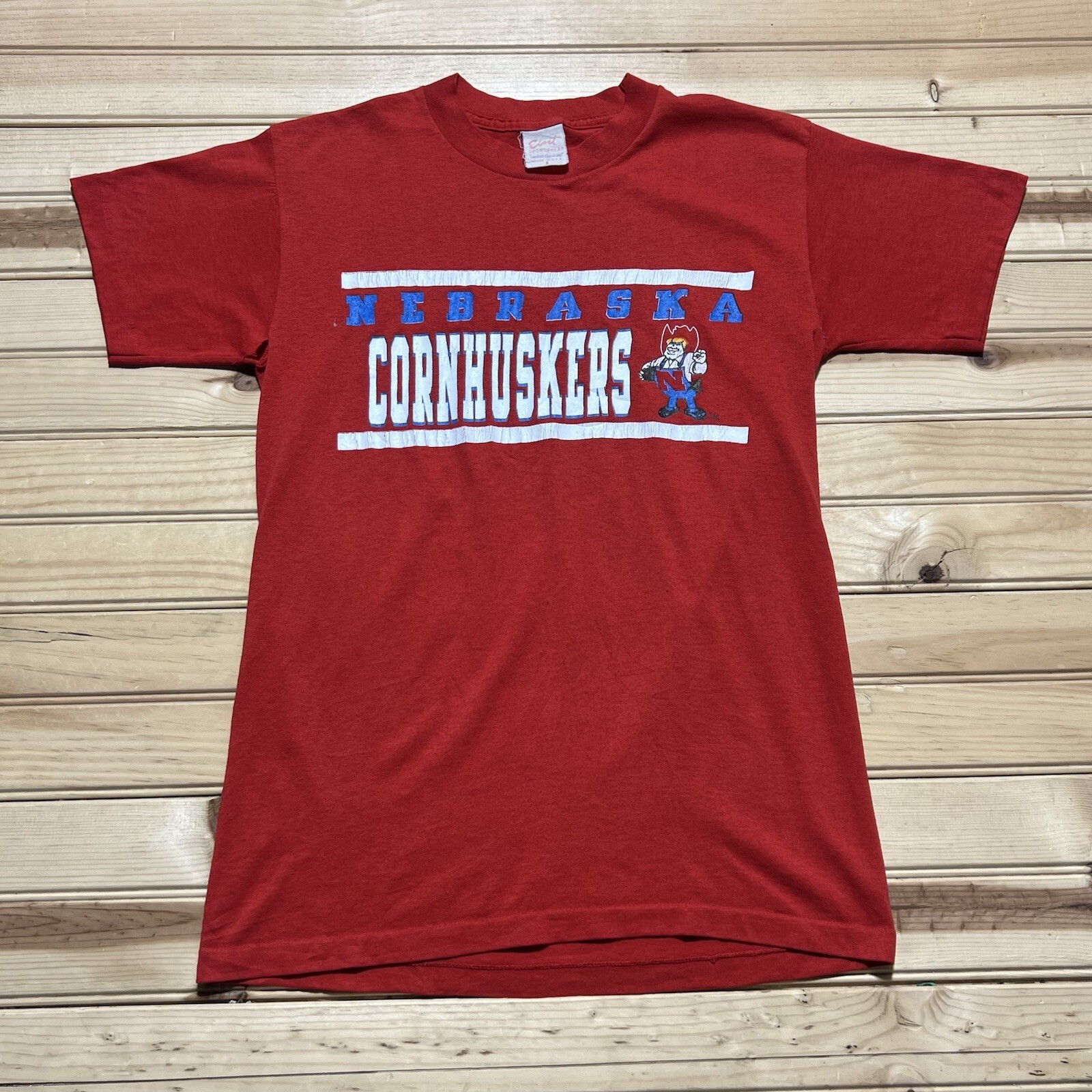 Vintage 70s 80s Nebraska Cornhuskers Herbie Husker Shirt Size Small Spell Out gallery